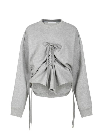 Drawstring Sweatshirts For Irregular Folds