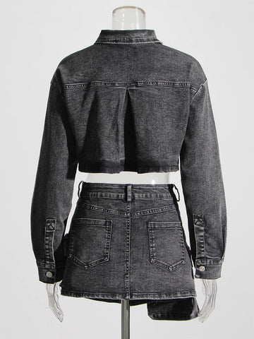 Denim Two Piece Sets For Long Sleeve