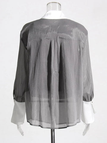 Summer Two Piece Sets For Lapel Long Sleeve Shirts