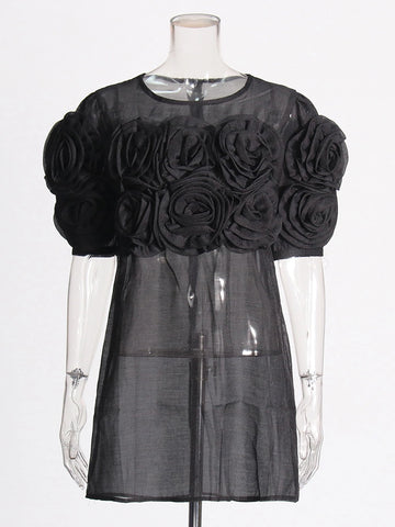 Flower Round Neck Dress