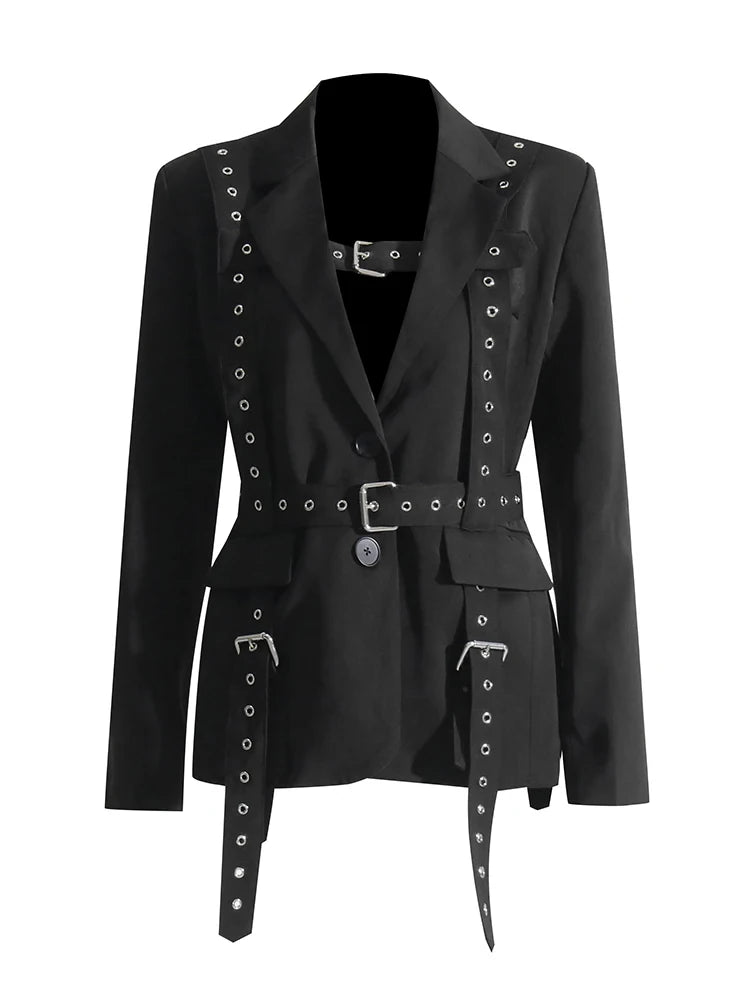 Belts Designer Blazers For Notched Collar Long Sleeve