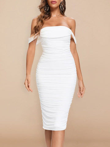 Claudia Bodycon Off Shoulder Midi Dress