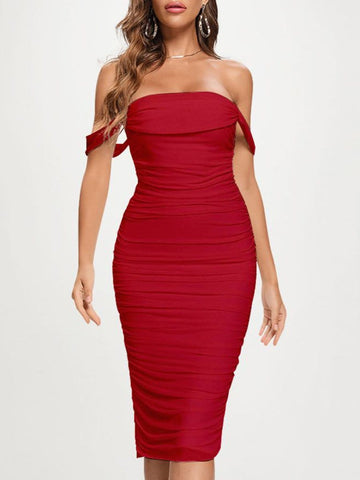 Claudia Bodycon Off Shoulder Midi Dress