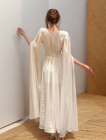 Elegant V Neck Split Slim Pleated Dress