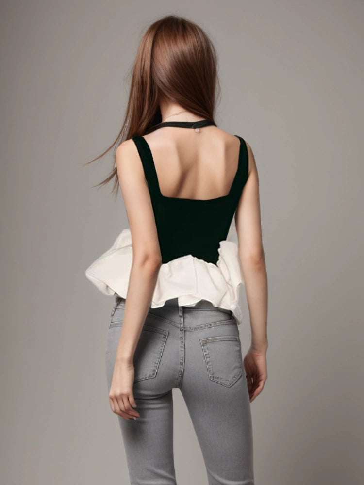 Elegant Square Neck Short Tank Tops Vest