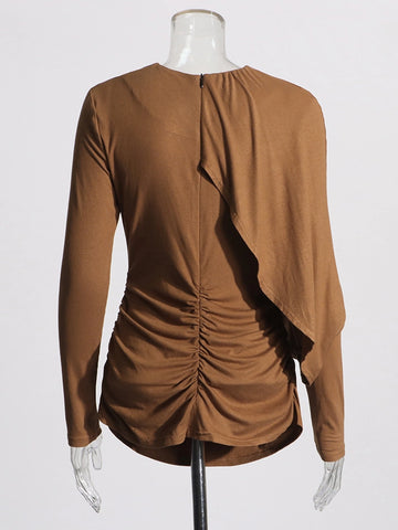 Half Shawl Versatile Knit T-shirt
