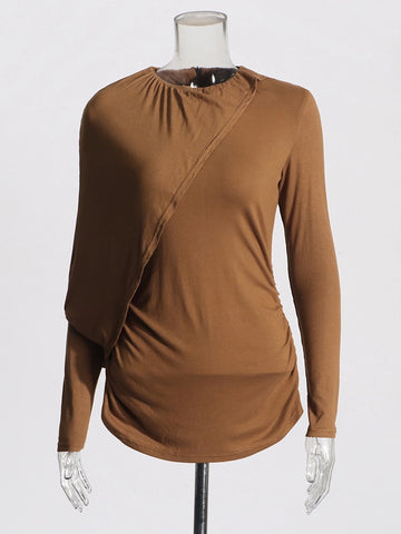 Half Shawl Versatile Knit T-shirt