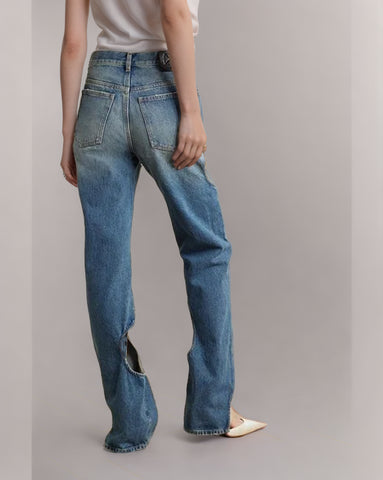 Hollow Out Straight leg Jeans
