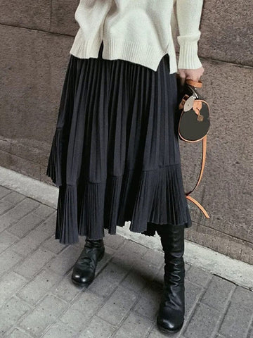 Elle Pleated Casual Skirt