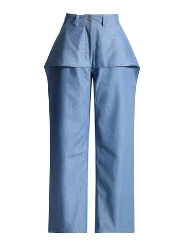 Design Retro Irregular Wide Leg Jeans