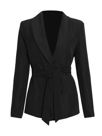 Belt Gathered Waist Blazers