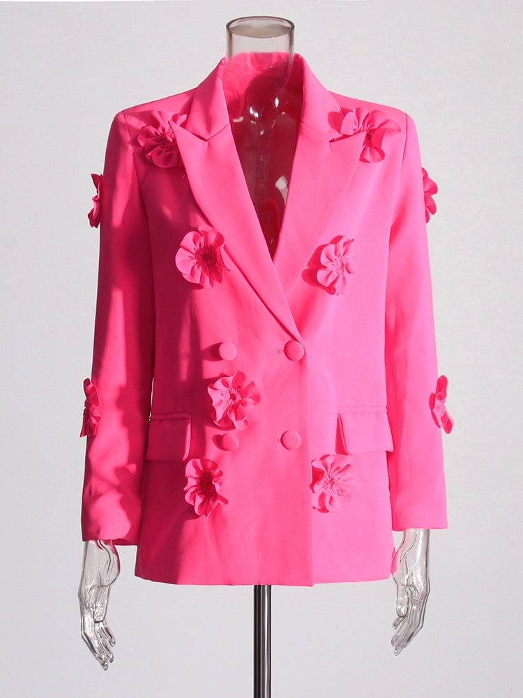 Ensemble deux pièces blazer fleuri et pantalon taille haute