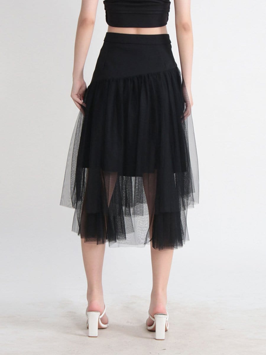 Gianna Tassel Mesh Midi Skirt