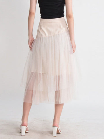 Gianna Tassel Mesh Midi Skirt