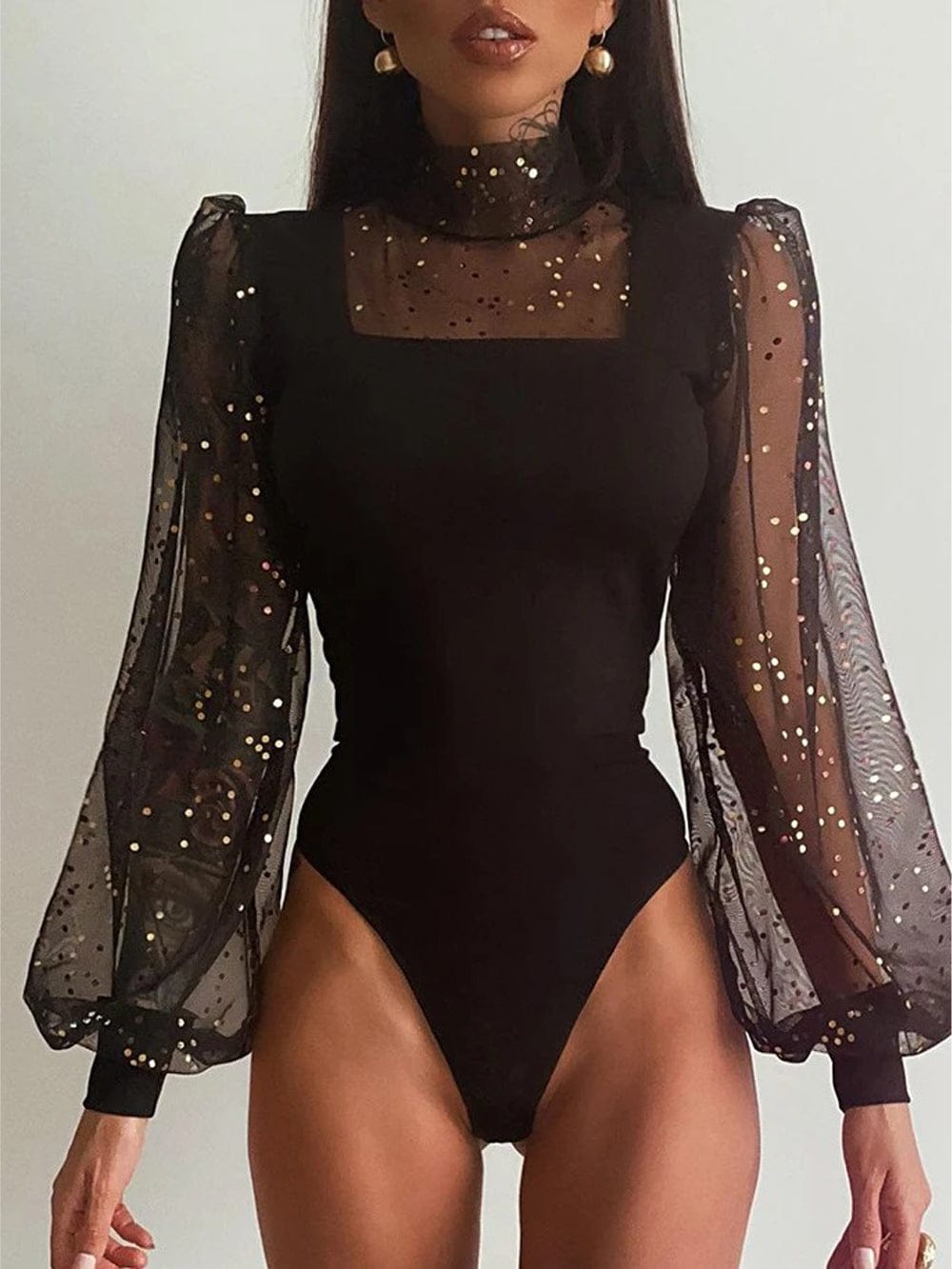 Harmony Black Mesh Perspective Jumpsuit