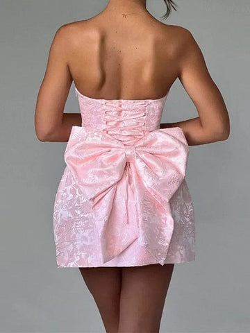 Harper Sleeveless Bow Embellished Mini Dress