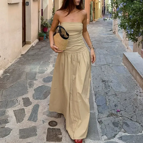 Pleated Strapless Dress