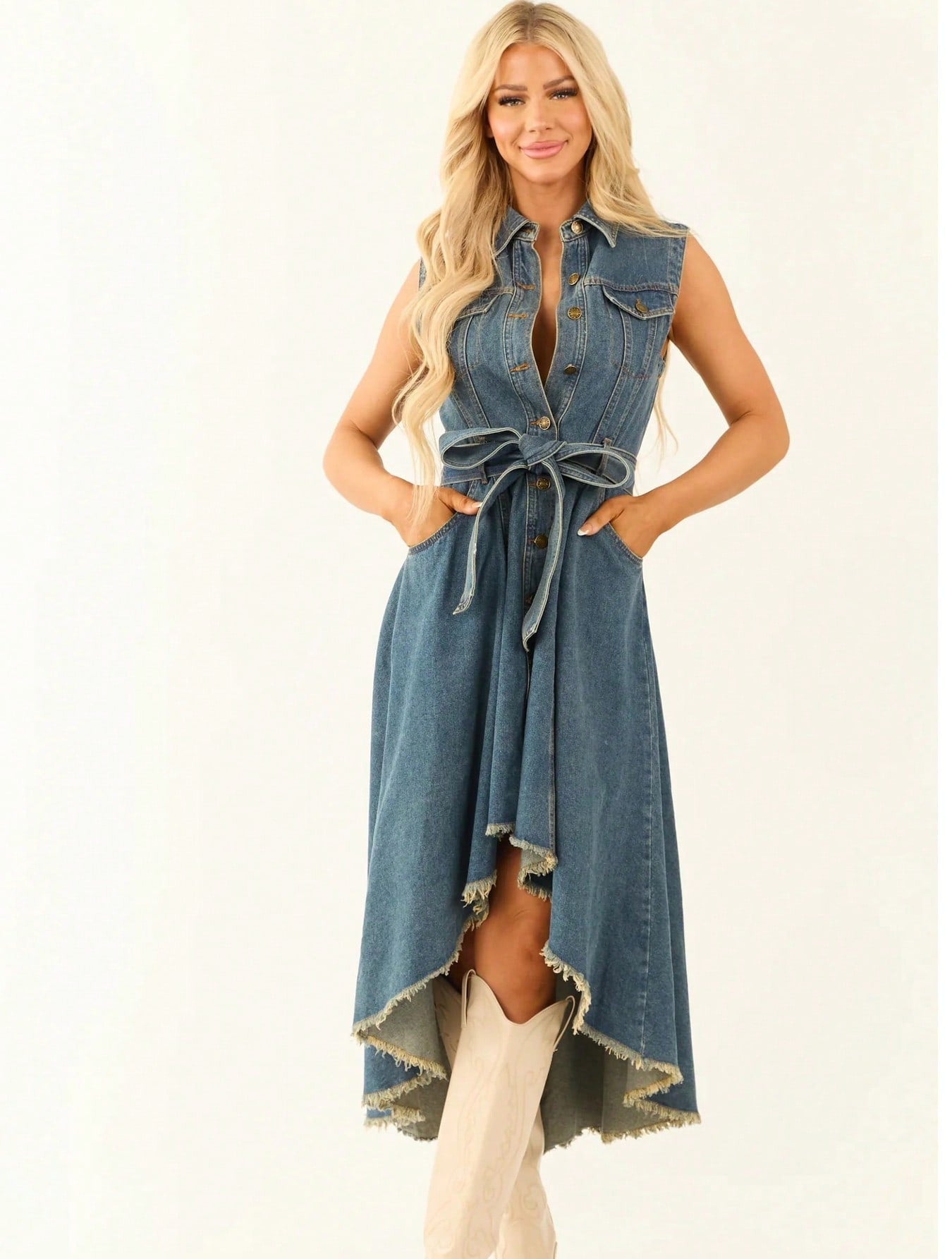 Irregular Denim Dress