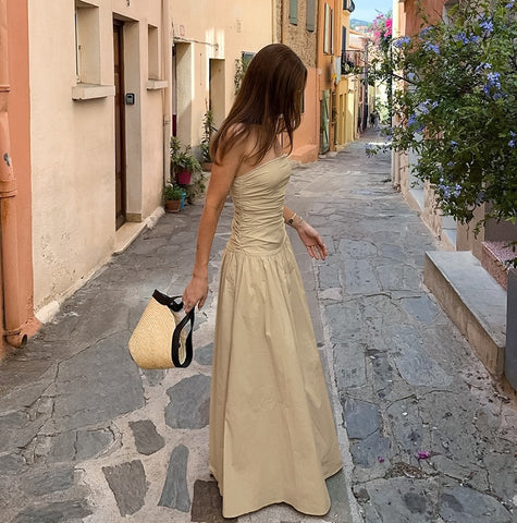 Pleated Strapless Dress