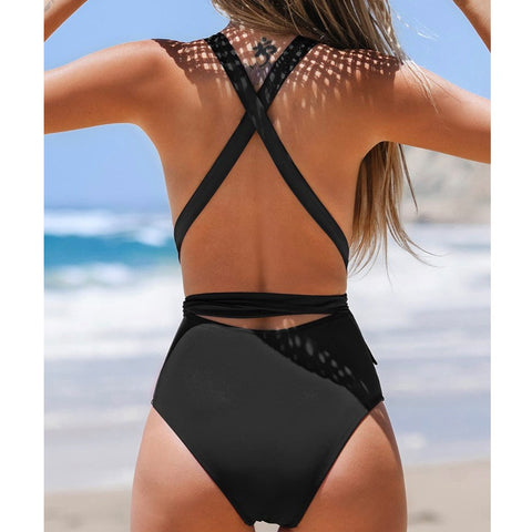 Halter-Neck One-Piece Swimsuit