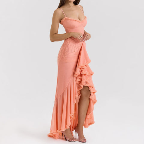 Loose-Fitting Irregularly Pleated Dress