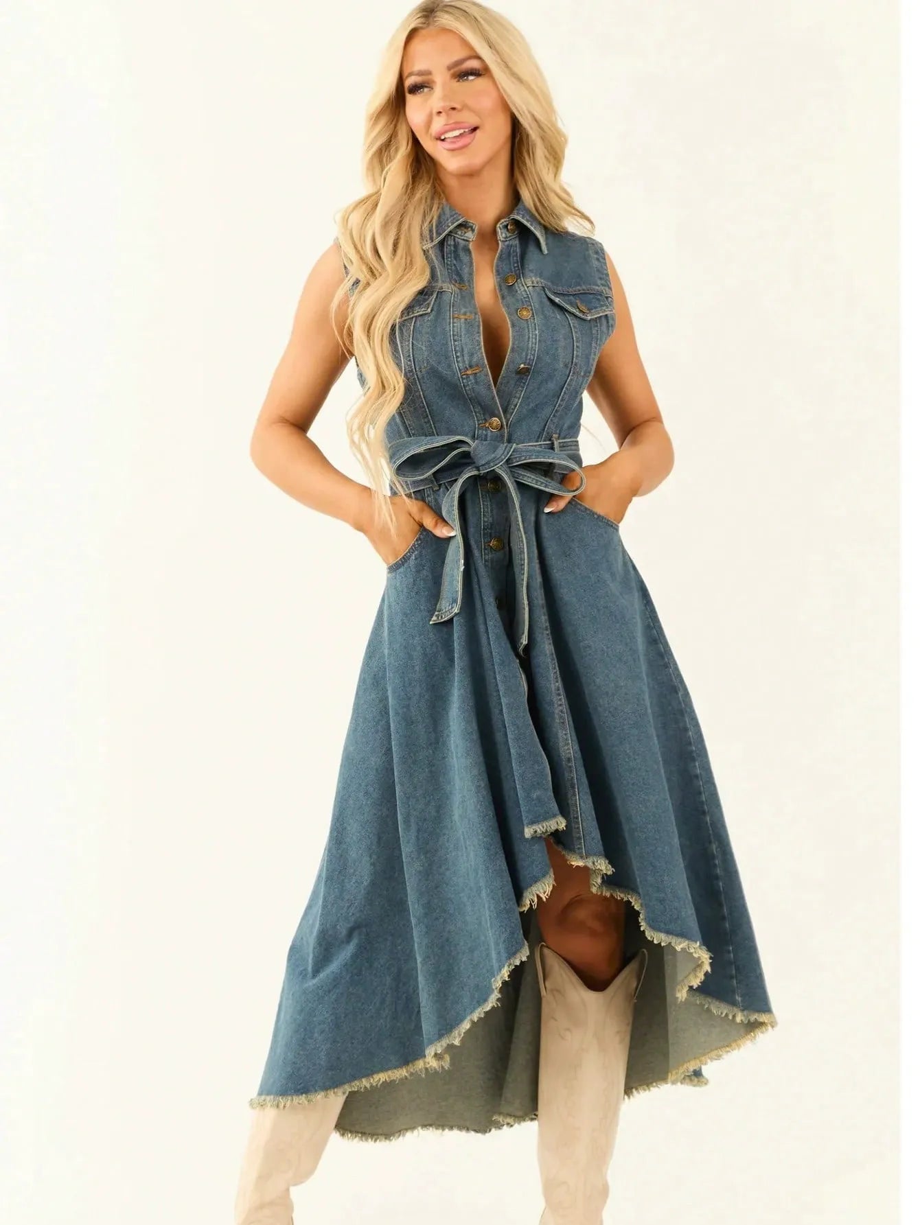 Irregular Denim Dress