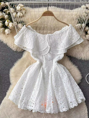 Robe courte à volants double épaisseur Joan