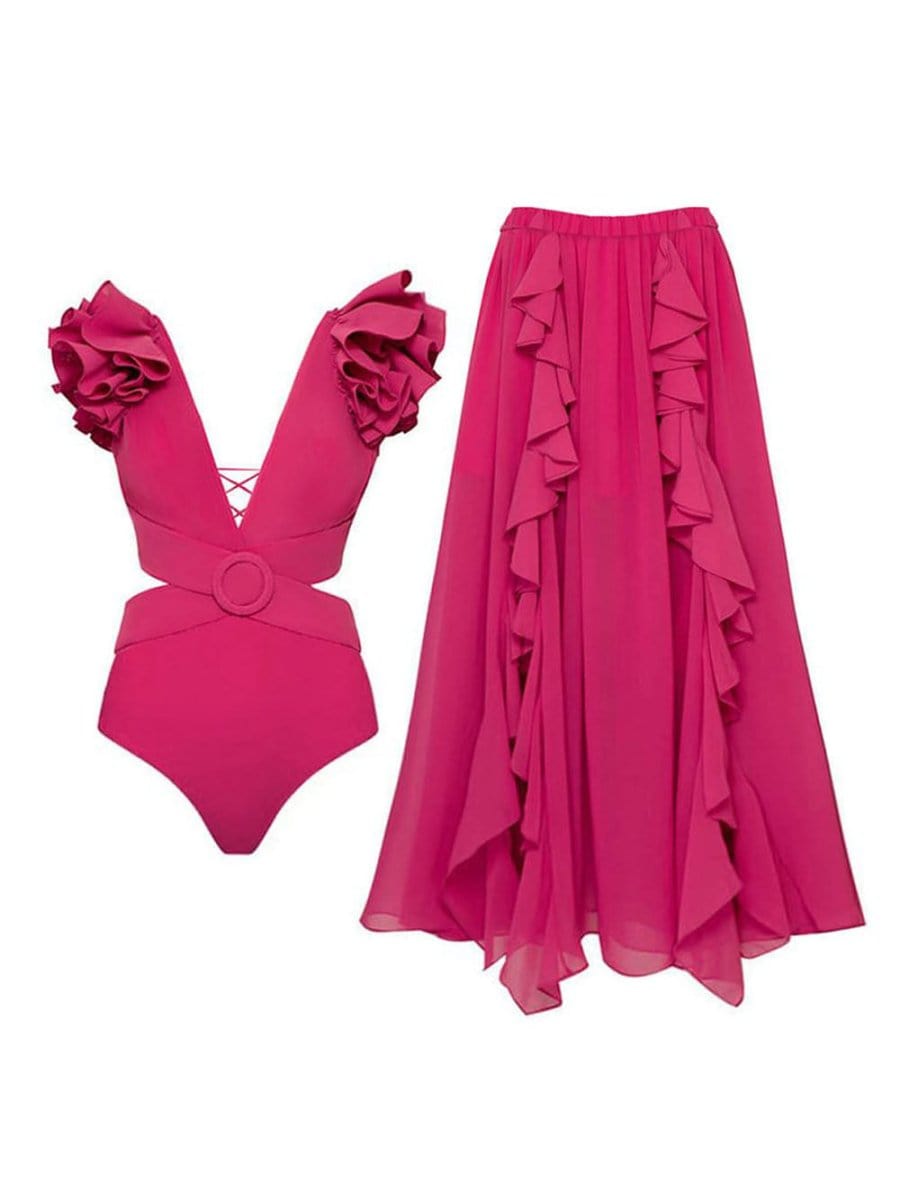 Keziah Ruffle Swimsuit & Skirt Set