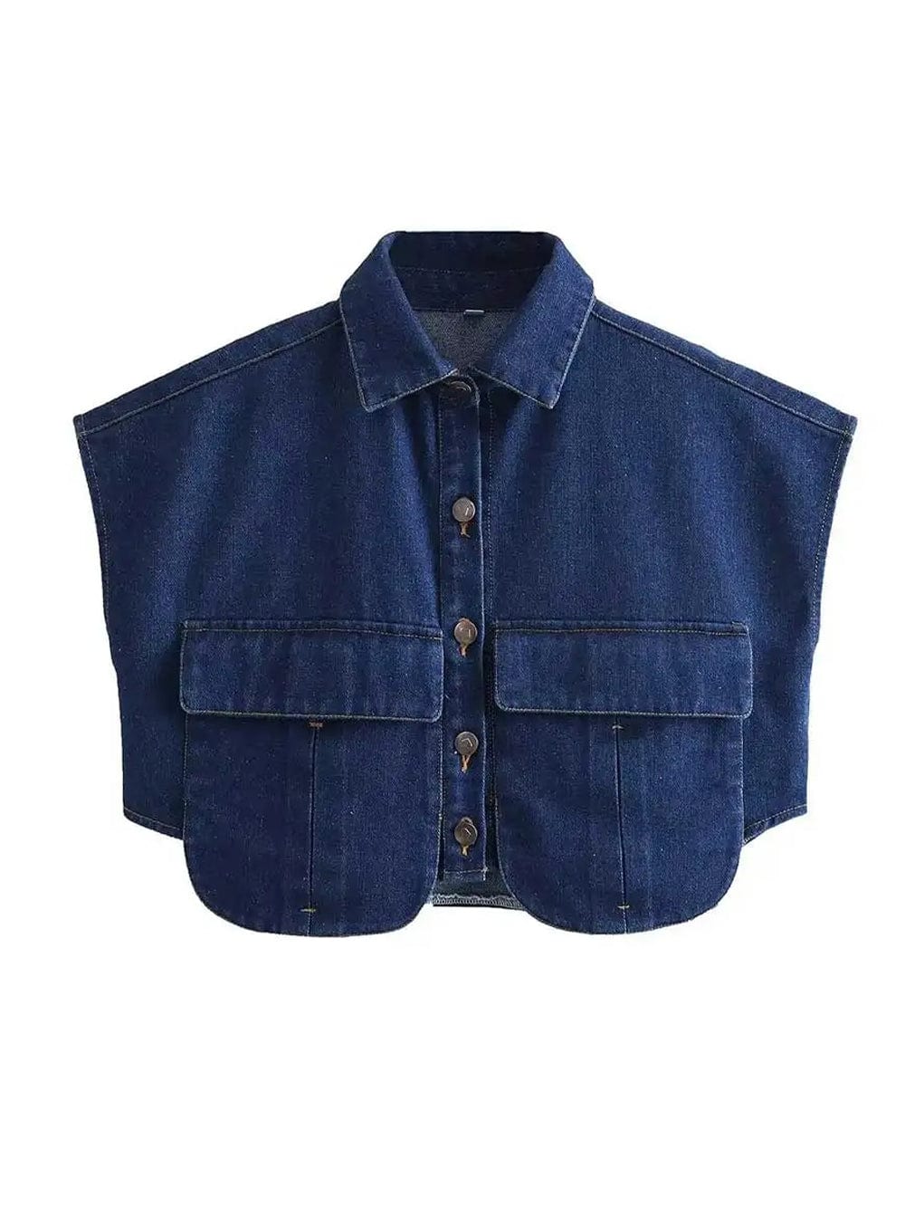 Kiara Cropped Denim Mini Shirt