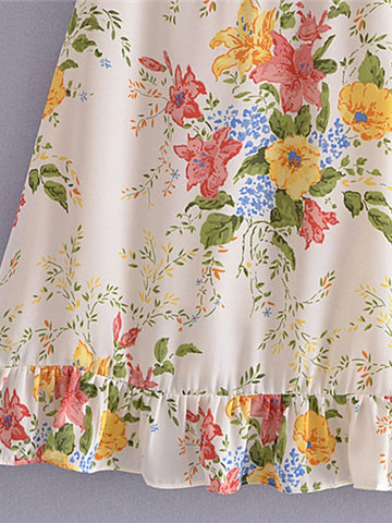 Robe courte à volants et fleurs Kinsley