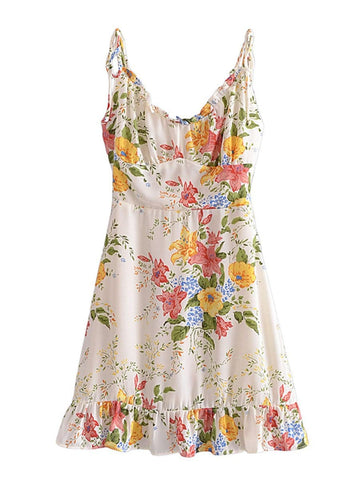 Robe courte à volants et fleurs Kinsley