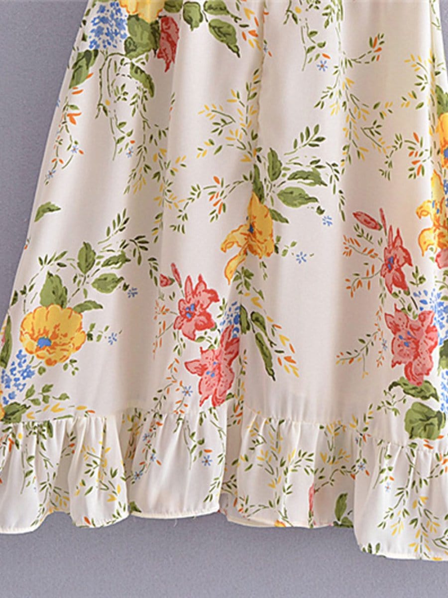 Robe courte à volants et fleurs Kinsley