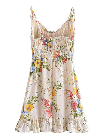 Robe courte à volants et fleurs Kinsley