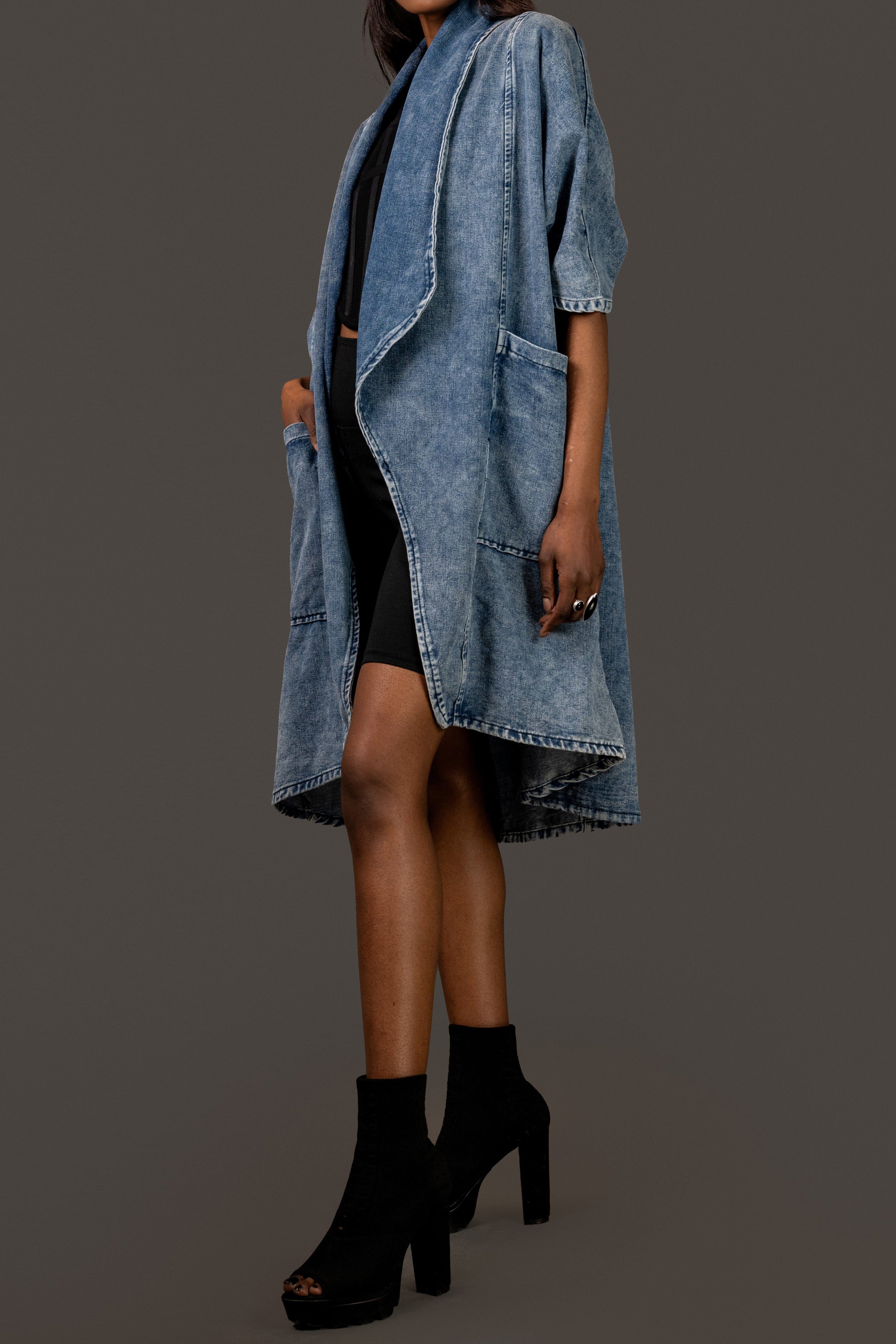 Long Jean Cardigans LIGHTWEIGHT DENIM CARDIGAN – Luis Shop