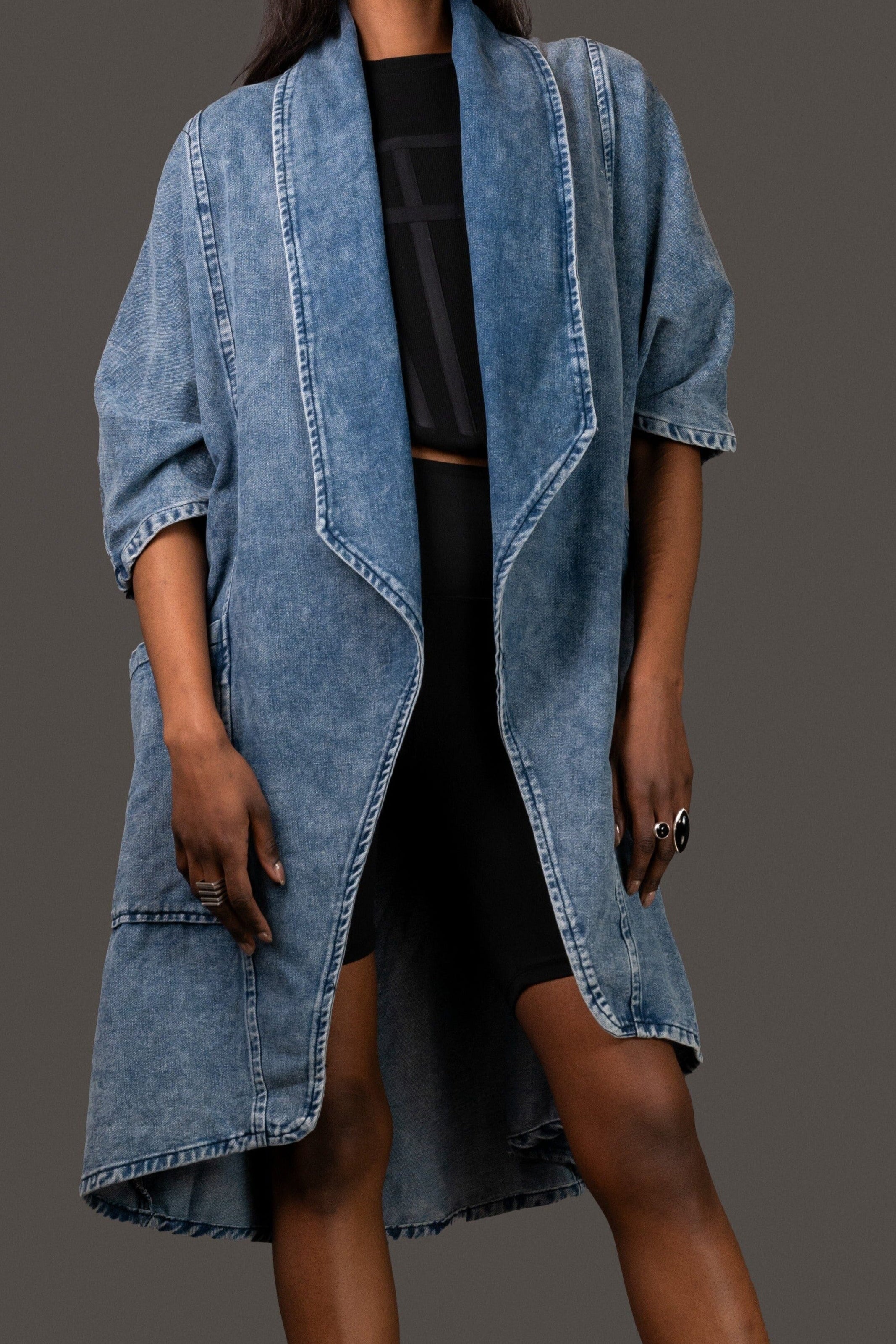 Long Jean Cardigans LIGHTWEIGHT DENIM CARDIGAN – Luis Shop