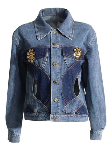 Livia  Hollow Out Denim Jacket