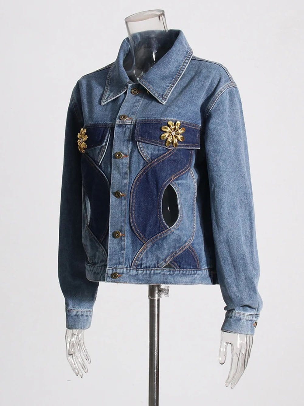 Livia  Hollow Out Denim Jacket