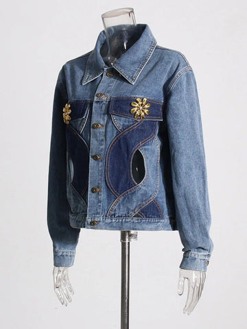 Livia  Hollow Out Denim Jacket