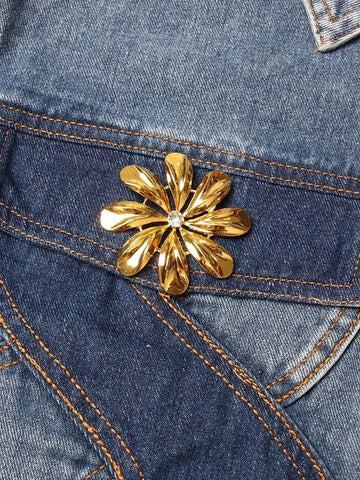 Livia  Hollow Out Denim Jacket