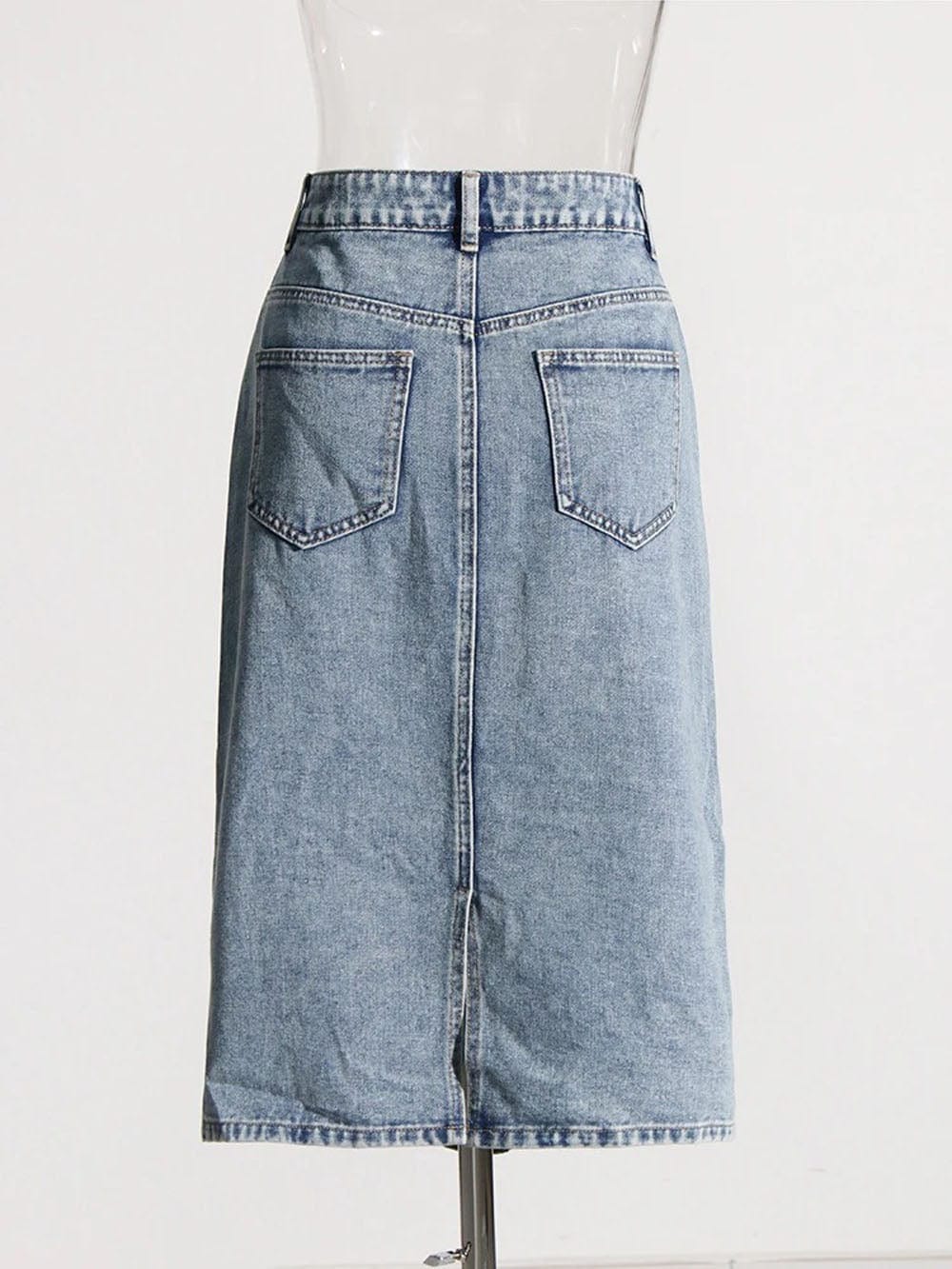 Lydia Denim Hollow Out Skirt