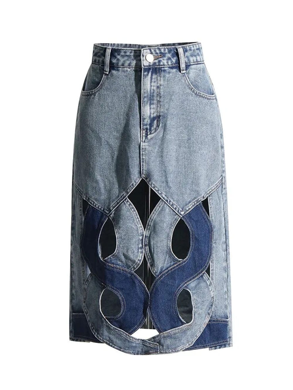 Lydia Denim Hollow Out Skirt