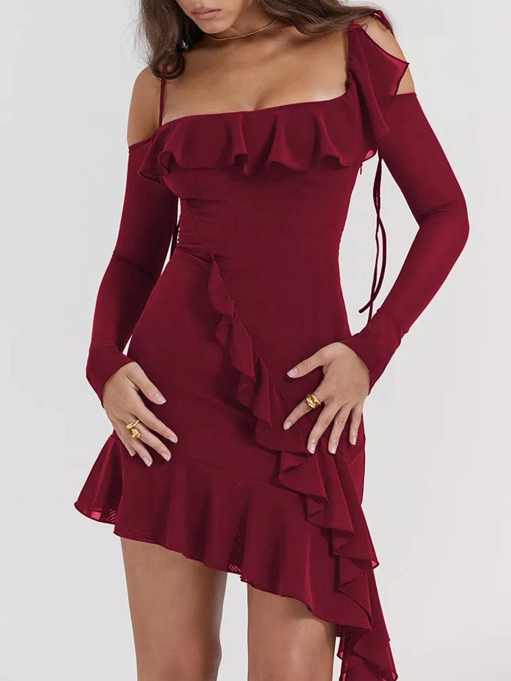 Lyla Backless Bodycon Ruffle Mini Dress