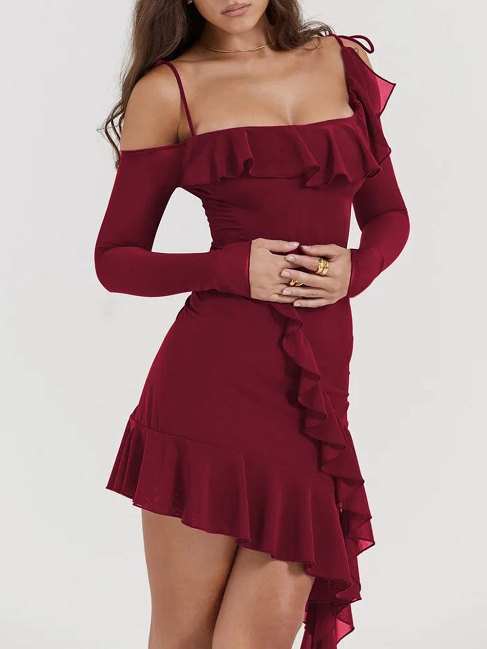 Lyla Backless Bodycon Ruffle Mini Dress