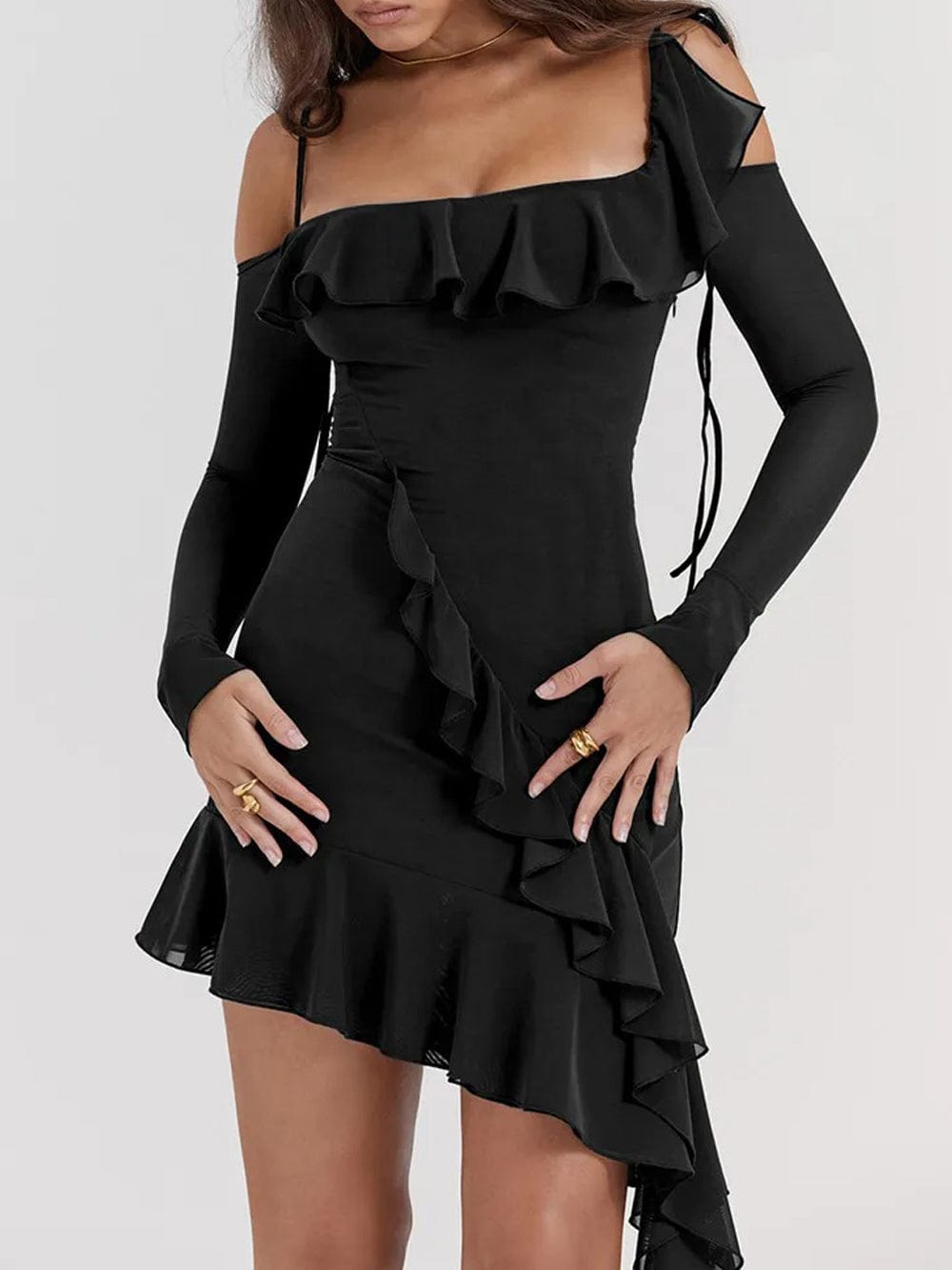 Lyla Backless Bodycon Ruffle Mini Dress