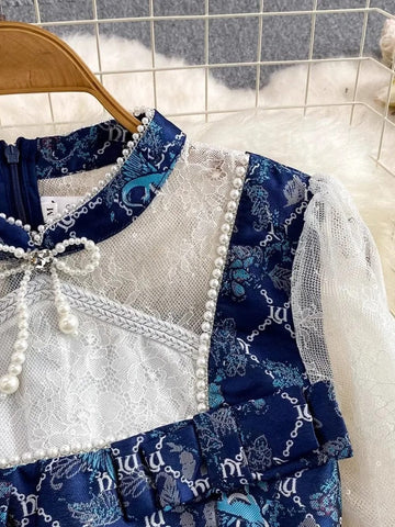 Robe courte Lolita en jacquard Maria