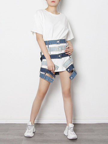 Miles Hollow Out Denim Skirt