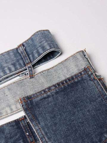 Miles Hollow Out Denim Skirt