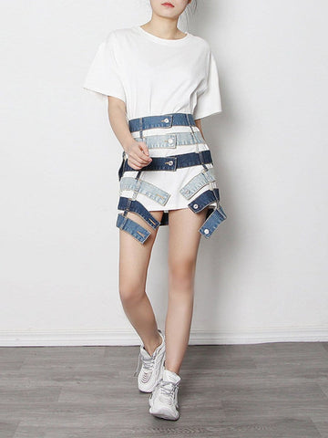 Miles Hollow Out Denim Skirt