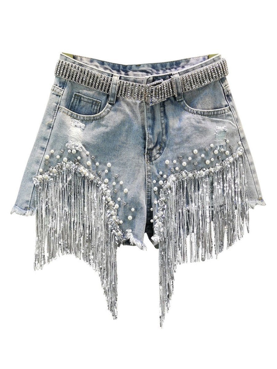 Mya Short Tassel Denim Jeans