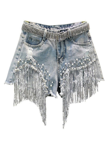 Mya Short Tassel Denim Jeans